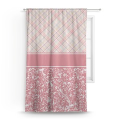 Modern Plaid & Floral Curtain