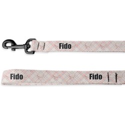 Modern Plaid & Floral Dog Leash - 6 ft (Personalized)