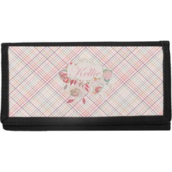 Modern Plaid & Floral Canvas Checkbook Cover (Personalized)