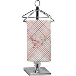 Modern Plaid & Floral Finger Tip Towel - Full Print (Personalized)