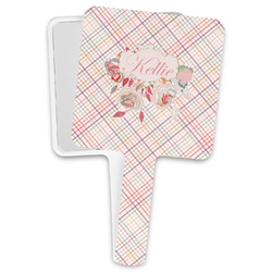 Modern Plaid & Floral Hand Mirror (Personalized)