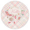 Modern Plaid & Floral Icing Circle - Medium - Single