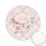 Modern Plaid & Floral Printed Cookie Topper - 2.15" (Personalized)