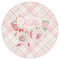 Modern Plaid & Floral Icing Circle - Small - Single