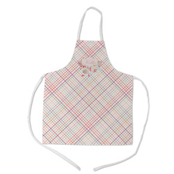 Modern Plaid & Floral Kid's Apron - Medium (Personalized)