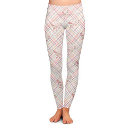 Modern Plaid & Floral Ladies Leggings - Extra Large (Personalized)
