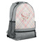Modern Plaid & Floral Large Backpack - Gray - Angled View