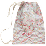 Modern Plaid & Floral Laundry Bag - Large (Personalized)