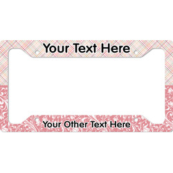 Modern Plaid & Floral License Plate Frame (Personalized)