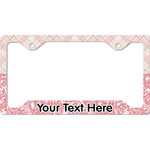 Modern Plaid & Floral License Plate Frame - Style C (Personalized)