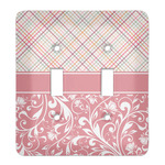 Modern Plaid & Floral Light Switch Cover (2 Toggle Plate)