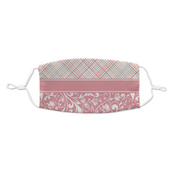 Modern Plaid & Floral Kid's Cloth Face Mask