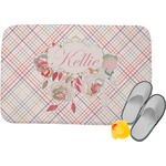 Modern Plaid & Floral Memory Foam Bath Mat - 34"x21" (Personalized)