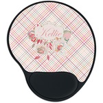 Modern Plaid & Floral Mouse Pad with Wrist Support