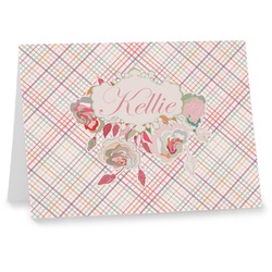 Modern Plaid & Floral Note cards (Personalized)