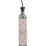 Modern Plaid & Floral Oil Dispenser Bottle (Personalized)