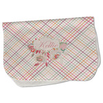 Modern Plaid & Floral Burp Cloth - Fleece w/ Name or Text