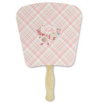 Modern Plaid & Floral Paper Fan (Personalized)