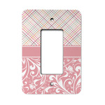 Modern Plaid & Floral Rocker Style Light Switch Cover - Single Switch