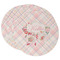 Modern Plaid & Floral Round Paper Coaster - Main