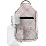 Modern Plaid & Floral Hand Sanitizer & Keychain Holder - Small (Personalized)