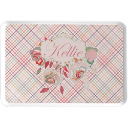 Modern Plaid & Floral Serving Tray (Personalized)