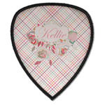 Modern Plaid & Floral Iron on Shield Patch A w/ Name or Text