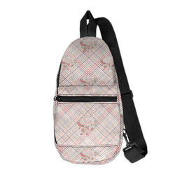 Modern Plaid & Floral Sling Bag (Personalized)
