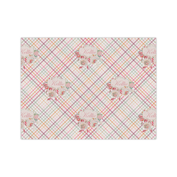 Custom Modern Plaid & Floral Medium Tissue Papers Sheets - Heavyweight (Personalized)