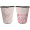 Modern Plaid & Floral Trash Can Black - Front and Back - Apvl