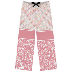 Modern Plaid & Floral Womens Pajama Pants - M