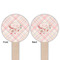 Modern Plaid & Floral Wooden 6" Food Pick - Round - Double Sided - Front & Back