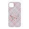 Modern Plaid & Floral iPhone 14 Case - Back