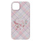 Modern Plaid & Floral iPhone 14 Plus Case - Back