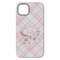 Modern Plaid & Floral iPhone 14 Plus Tough Case - Back