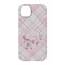 Modern Plaid & Floral iPhone 14 Pro Case - Back