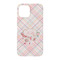 Modern Plaid & Floral iPhone 15 Case - Back