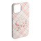 Modern Plaid & Floral iPhone 15 Plus Case - Angle