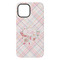 Modern Plaid & Floral iPhone 15 Plus Tough Case - Back