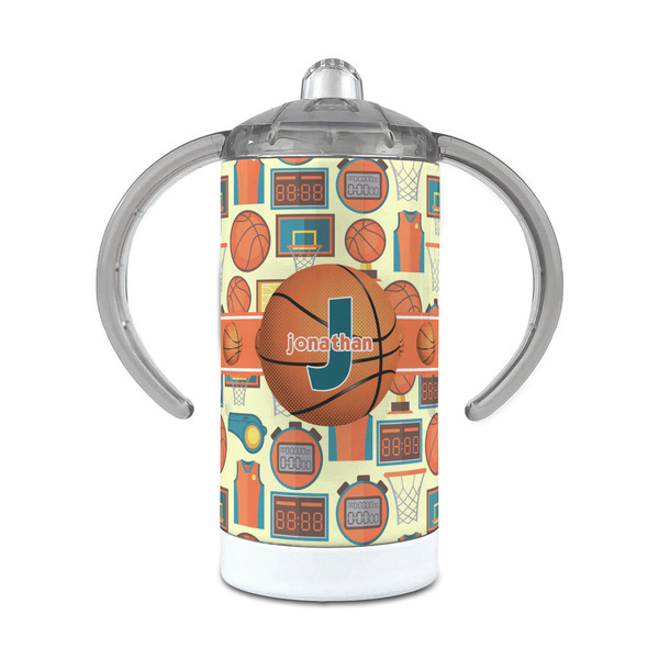 Custom Basketball 12 oz Stainless Steel Sippy Cup (Personalized)