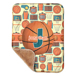 Basketball Sherpa Baby Blanket - 30" x 40" w/ Name or Text
