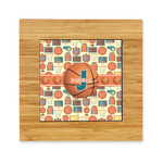 Basketball Bamboo Trivet with Ceramic Tile Insert (Personalized)