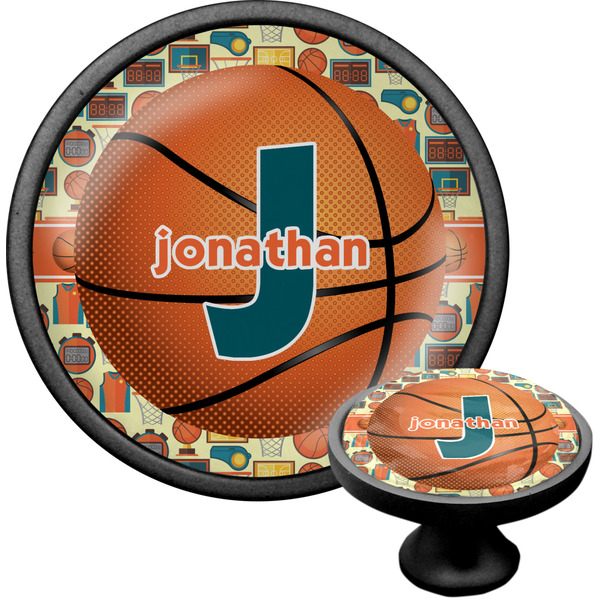 Custom Basketball Cabinet Knob (Black) (Personalized)