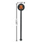 Basketball Black Plastic 5.5" Stir Stick - Round - Dimensions