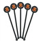 Basketball Black Plastic 5.5" Stir Stick - Round - Fan View