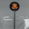 Basketball Black Plastic 5.5" Stir Stick - Round - Main