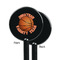 Basketball Black Plastic 5.5" Stir Stick - Single Sided - Round - Front & Back