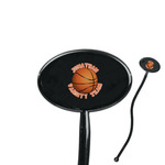 Basketball 7" Oval Plastic Stir Sticks - Black - Double Sided (Personalized)