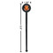 Basketball Black Plastic 7" Stir Stick - Round - Dimensions