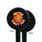 Basketball Black Plastic 7" Stir Stick - Single Sided - Round - Front & Back